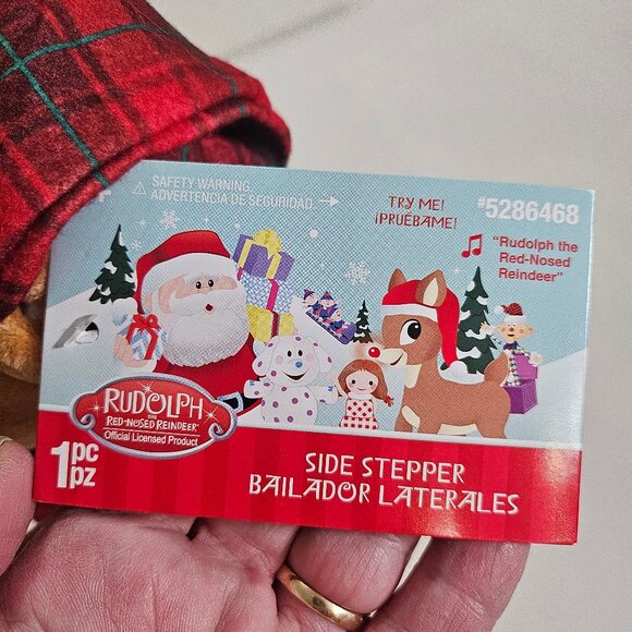 Rudolph The Red Nosed Reindeer Side-Stepper Musical Plush Toy by Gemmy With Tag - Picture 6 of 7